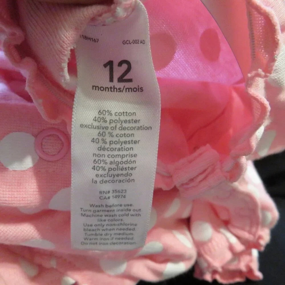 Baby Pink Sea Horse Polka Dot with embroidered 12Mo Carter's